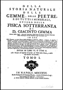 Della storia naturale delle Gemme, delle Pietre e di tutti minerali della fisica sotterranea